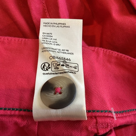 Anthropologie COLETTE Linen Stretch Cropped Wide-Leg Pants Maeve NEW Geranium 26 - Picture 12 of 14